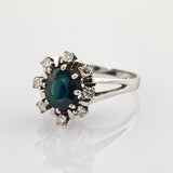 Klassisches Weißgold Set mit Diamanten mit Kette, Anhänger und Ring