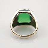 Statement-Ring aus Silber mit grünem Nephrit