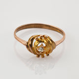 Vintage-Ring aus vergoldetem Silber mit Glasstein