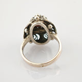 Art-Déco-Ring aus Silber mit Granat