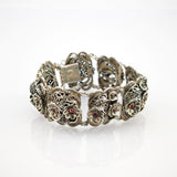 Art-Déco-Armband aus Silber mit Granaten