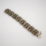 Art-Déco-Armband aus Silber mit Granaten