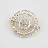 Feine Silberbrosche mit filigranem Markasit-Design