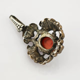 Silberanhänger mit rotem Farbstein