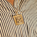 Silberner Inka-Maya-Anhänger mit Ankerkette