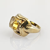 Art Déco-Ring aus Gold mit Citrin – antiker Goldring
