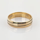 Klassischer Gold Bandring – Bicolor Trauring ohne Stein