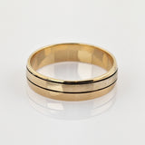 Klassischer Gold Bandring – Bicolor Trauring ohne Stein