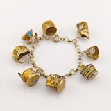 Bettelarmband aus Silber mit Goldornamentik