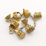 Bettelarmband aus Silber mit Goldornamentik