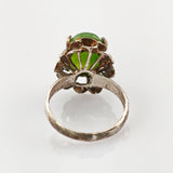 Silberring mit grünem Cabochon im Stil des Jugendstil