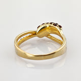 Vergoldeter Silberring mit Granatcluster und Brillanten