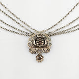 Filigraner Trachtenschmuck aus Silber mit Granaten, um 1950