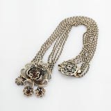 Filigraner Trachtenschmuck aus Silber mit Granaten, um 1950