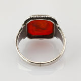 Klassischer Ring aus Silber mit Karneolgemme