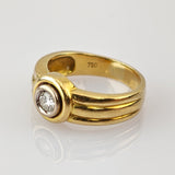 Klassischer Diamantring aus Gold mit Brillant ca. 0,20 ct, um 1980