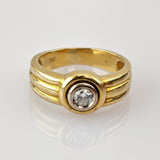 Klassischer Diamantring aus Gold mit Brillant ca. 0,20 ct, um 1980