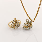 Goldschmuck-Set mit Opalen und Diamanten, um 1970