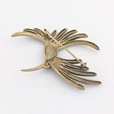 Silber Vogel Brosche mit Rubin im Art-Déco-Stil