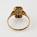 Art-Déco-Damenring aus Gelbgold mit Brillanten