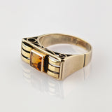 Art-Déco-Ring aus Gelbgold mit Citrin