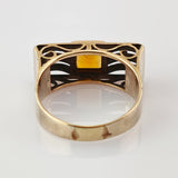 Art-Déco-Ring aus Gelbgold mit Citrin