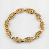 Goldarmband mit floralen Gliedern, um 1950