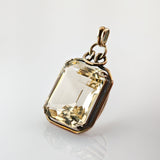 Jugendstil-Anhänger aus Gold mit großem Citrin