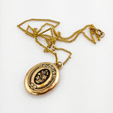 Historisches Medaillon vergoldet mit Emaille-Floralmotiv