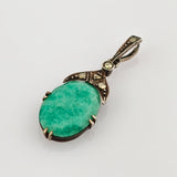 Art Déco Anhänger mit Chrysopras und Markasiten