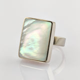 Silber Ring mit Perlmuttplatte