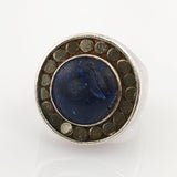 Silberner Designer-Ring mit Lapis Lazuli