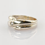 Silber Ring mit kleinem Solitärstein