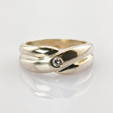 Silber Ring mit kleinem Solitärstein