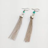 JOOP! Moderne Silber Ohrhänger mit Kettenfransen und Türkis