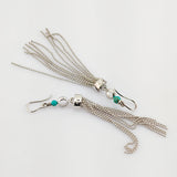 JOOP! Moderne Silber Ohrhänger mit Kettenfransen und Türkis