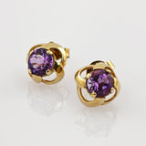 Ohrringe aus Gold mit violetten Amethysten