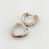 JOOP! Silber Creolen Herzform mit Steinbesatz