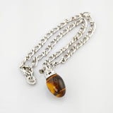 JOOP! Silber Halskette mit Tigerauge-Anhänger