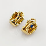 Klassische Ohrringe Gold mit 32 Brillanten und 16 Saphiren