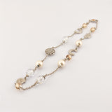 CERRUTI Silber Halskette mit Perlen und Kristallen, modernes Design