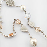 CERRUTI Silber Halskette mit Perlen und Kristallen, modernes Design