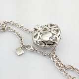 Pierre Cardin Silber Medaillon Herzform mit Kette, zeitloses Design