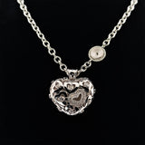 Pierre Cardin Silber Medaillon Herzform mit Kette, zeitloses Design