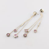 Silber Ohrstecker mit rosa Topas, JOOP, modern