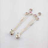 Silber Ohrstecker mit rosa Topas, JOOP, modern