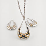 JOOP! Silberkette mit Tropfenanhänger und Ohrringen, modern