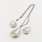 JOOP! Silberkette mit Tropfenanhänger und Ohrringen, modern