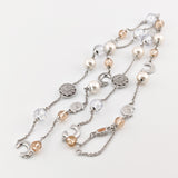 CERRUTI Silberkette mit Perlen und Charms, modern