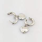 JOOP! Silber Ohrringe in Herzform mit Steinbesatz